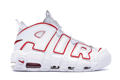Nike Air More Uptempo White Varsity Red Outline - authentic Nike sneakers