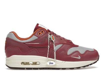 Nike Air Max 1 Patta Waves Rush Maroon (with Bracelet) - authentic Nike sneakers