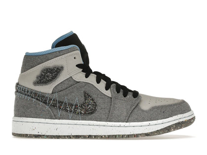 Jordan 1 Mid Crater Grey University Blue - authentic Jordan sneakers