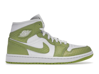 Jordan 1 Mid Green Python (Women's) - authentic Jordan sneakers