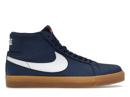 Nike SB Zoom Blazer Mid Orange Label Navy Gum - authentic Nike sneakers