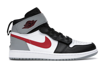 Jordan 1 High FlyEase Black Particle Grey Gym Red - authentic Jordan sneakers