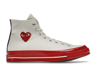 Converse Chuck Taylor All Star 70 Hi Comme des Garcons PLAY Egret Red Midsole - authentic Converse sneakers