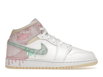 Jordan 1 Mid Paint Drip (GS) - authentic Jordan sneakers