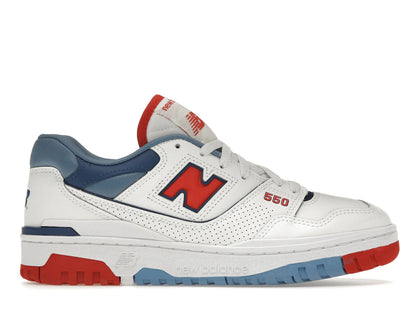 New Balance 550 White True Red Atlantic Blue - authentic New Balance sneakers