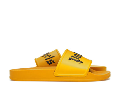 Palm Angels Pool Slides Yellow Black - authentic Palm Angels sneakers