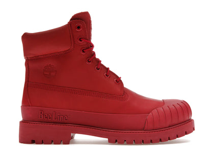 Timberland 6" Boot Premium Bee Line Rubber Toe WP Red Nubuck (Women's) - authentic Timberland sneakers