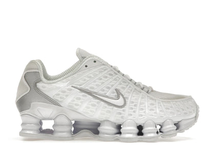 Nike Shox TL White Metallic Silver Max Orange (Women's) - authentic Nike sneakers