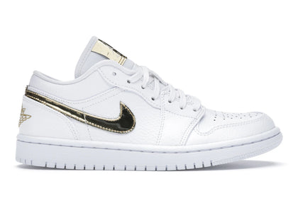 Jordan 1 Low White Metallic Gold (Women's) - authentic Jordan sneakers