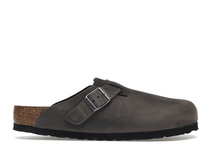 Birkenstock Boston Soft Footbed Oiled Leather Iron Grey - authentic Birkenstock sneakers