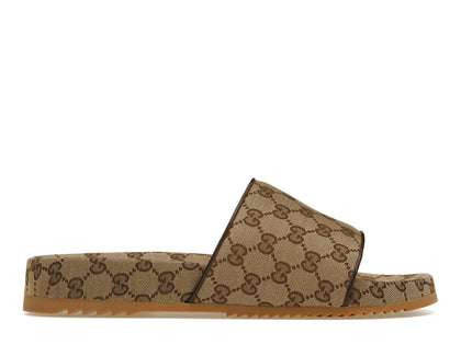 Gucci GG Slide Beige Canvas - authentic Gucci sneakers