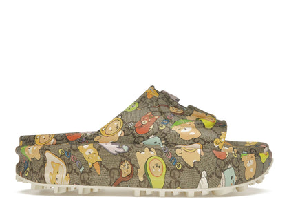 Gucci x Pikarar GG Animal Print Slide Beige Multi (Women's) - authentic Gucci sneakers