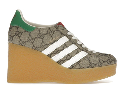 adidas x Gucci Gazelle Wedge Beige GG Monogram (Women's) - authentic adidas sneakers