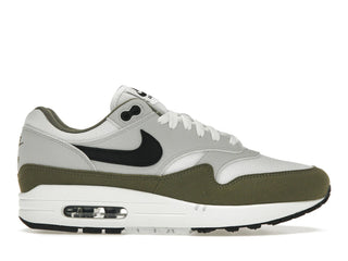 Nike Air Max 1 White Black Medium Olive - authentic Nike sneakers