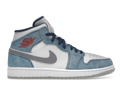 Jordan 1 Mid French Blue Fire Red - authentic Jordan sneakers