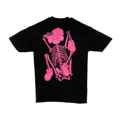KAWS SKELETON NEW FICTION T-shirt Pink