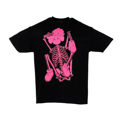 KAWS SKELETON NEW FICTION T-shirt Pink - authentic KAWS apparel