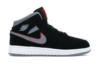 Jordan 1 Mid Black Particle Grey Gym Red (GS)