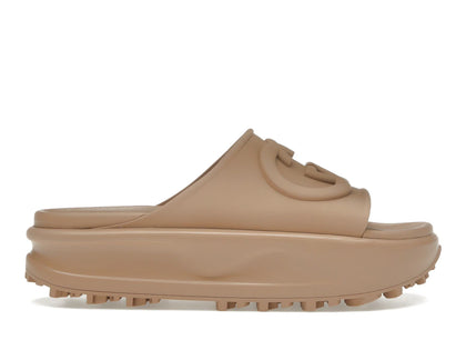 Gucci GG Oversize Slide Sandal Interlocking G Light Brown (Women's) - authentic Gucci sneakers