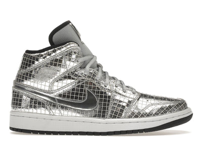 Jordan 1 Mid SE Disco Metallic Silver (Women's)