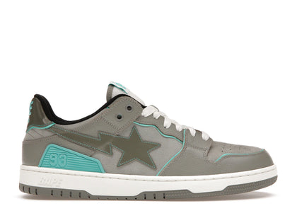 A Bathing Ape Bape SK8 Sta Grey Turquoise - authentic BAPE sneakers