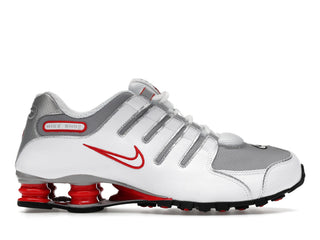 Nike Shox NZ White Red Metallic Silver - authentic Nike sneakers