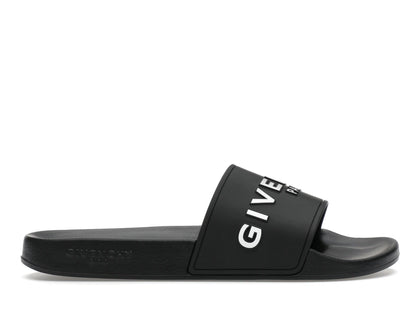 Givenchy Paris Flat Sandals Black White - authentic Givenchy sneakers