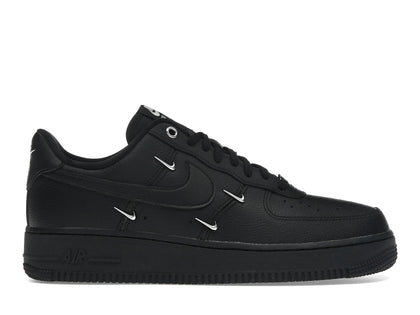 Nike Air Force 1 Low '07 LX Black Silver Mini Swoosh (Women's) - authentic Nike sneakers
