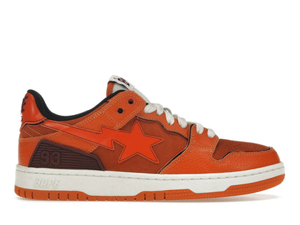 A Bathing Ape Bape SK8 Sta Orange Brown - authentic BAPE sneakers