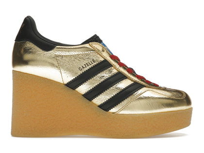 adidas x Gucci Gazelle Wedge Gold Metallic Black (Women's) - authentic adidas sneakers