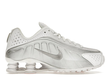 Nike Shox R4 White Metallic Silver (GS) - authentic Nike sneakers