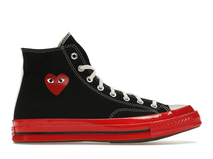 Converse Chuck Taylor All Star 70 Hi Comme des Garcons PLAY Black Red Midsole - authentic Converse sneakers