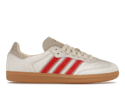 adidas Samba OG Pony Hair Wonder Beige Better Scarlet (Women's) - authentic adidas sneakers