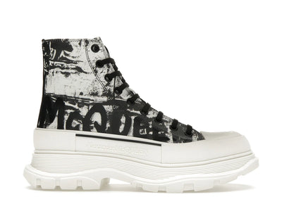 Alexander McQueen Graffiti Tread Slick Boot White Black (Women's)