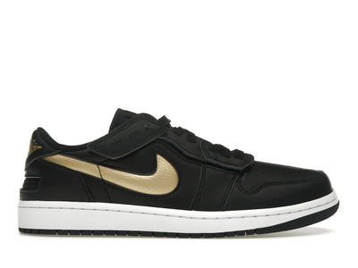 Jordan 1 Low FlyEase Black White Metallic Gold