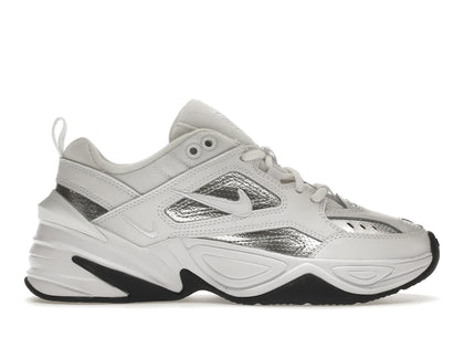 Nike M2K Tekno White Metallic Silver Black (Women's) - authentic Nike sneakers