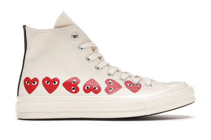 Converse Chuck Taylor All Star 70 Hi Comme des Garcons PLAY Multi-Heart White - authentic Converse sneakers
