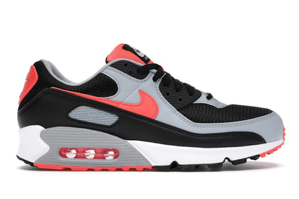 Nike Air Max 90 Black Radiant Red Wolf Grey - authentic Nike sneakers
