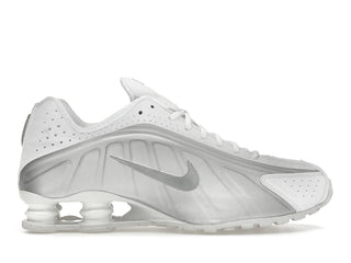 Nike Shox R4 White Bright Crimson Metallic Silver - authentic Nike sneakers