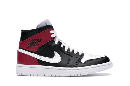 Jordan 1 Mid Black Noble Red (Women's) - authentic Jordan sneakers