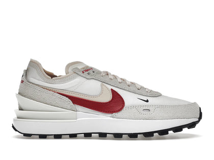 Nike Waffle One SE Sail Pearl White Black Gym Red (Women's) - authentic Nike sneakers
