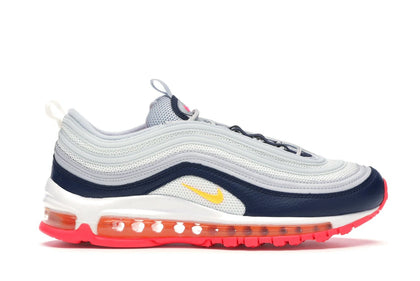 Nike Air Max 97 Midnight Navy Racer Pink Laser Orange (Women's) - authentic Nike sneakers