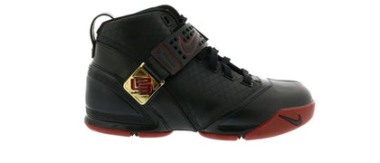Nike LeBron 5 Black Crimson Metallic Gold - authentic Nike sneakers