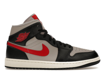 Jordan 1 Mid Black College Grey Gym Red (Women's) - authentic Jordan sneakers