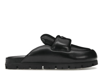 Prada Soft Padded 20mm Sabots Black Nappa Leather