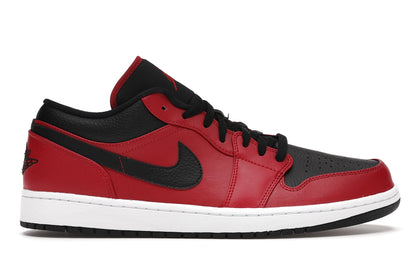 Jordan 1 Low Reverse Bred Pebbled Swoosh - authentic Jordan sneakers