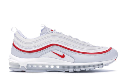 Nike Air Max 97 White Pure Platinum University Red - authentic Nike sneakers