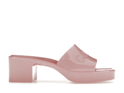 Gucci 60mm Slide Sandal Pink Rubber - authentic Gucci sneakers
