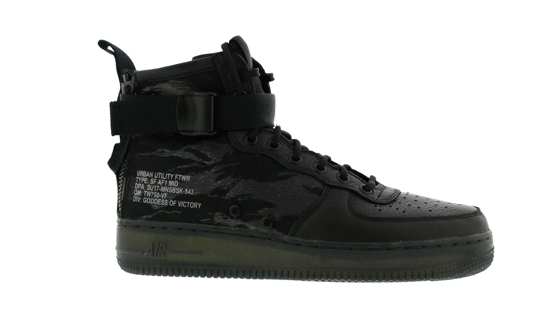 Nike SF Air Force 1 Mid Black Cargo Khaki - vue secondaire A