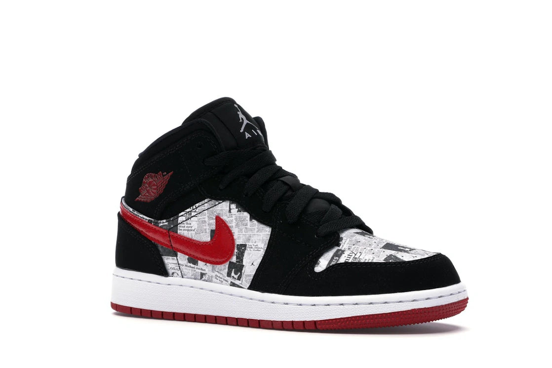Jordan 1 Mid Newspaper Air Times (GS) - vue secondaire A
